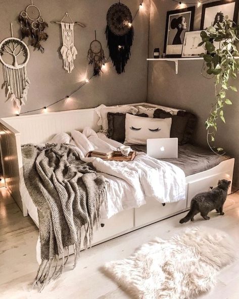 Turn a boring bedroom into a sanctuary with these easy-to-copy tips for creating a wonderful bedroom space. #bedroom #bedroomideas Hemnes Bed, Decorating A Bedroom, Bedroom Decor For Couples, Makeover Bedroom, Ikea Hemnes, Dekorasi Kamar Tidur, Redecorate Bedroom, Cozy Room Decor, Couple Bedroom