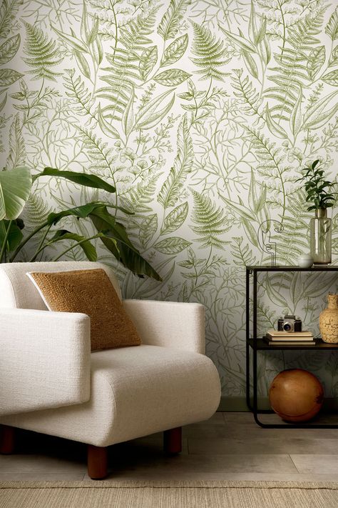 Bathroom Botanical, Peel And Stick Bathroom, Botanical Plants, Plants Wall, Botanical Wallpaper, Wallpaper Peel And Stick, Plant Wall, Free Prints, Self Adhesive Wallpaper