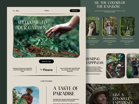 Gardening Website Design, Nature Web Design, Plant Website Design, Gardening Website, Plant Website, Green Website, Beautiful Website Design, Garden Site, Webdesign Inspiration