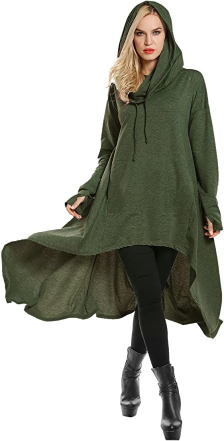 Lantern Sleeve Sweater, High Low Shirt, Hooded Tunic, Tunic Hoodie, Sweater Oversize, Fashion Hoodies, Sleeveless Long Dress, Tunic Sweatshirt, Loose Pullover