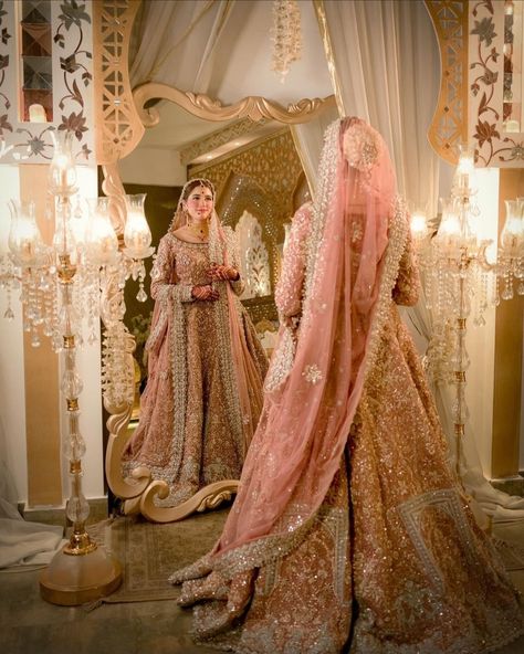 Pink Pakistani Bridal Dress, Bilal Saeed, Dupatta Setting, Pakistani Bridal Dresses Online, Pakistani Bridal Dress, Muslim Bridal, Indian Wedding Gowns, Pakistani Bridal Makeup, Latest Bridal Lehenga