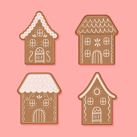 House Doodle, Ginger House, Gingerbread House Cookies, Vector Christmas, Christmas Gingerbread House, Gingerbread Houses, Christmas Window, Noel Christmas, Christmas Illustration