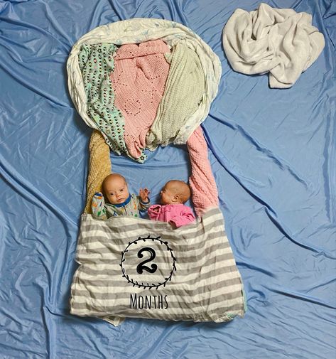 Twin two month photo idea Twins Monthly Photo Ideas, Twins Baby Photoshoot Ideas, Twins Photoshoot Ideas, Baby One Month, Photo Shoot Themes, Twin Baby Photos, 2 Month Baby, Baby Birthday Photoshoot, Twin Photography