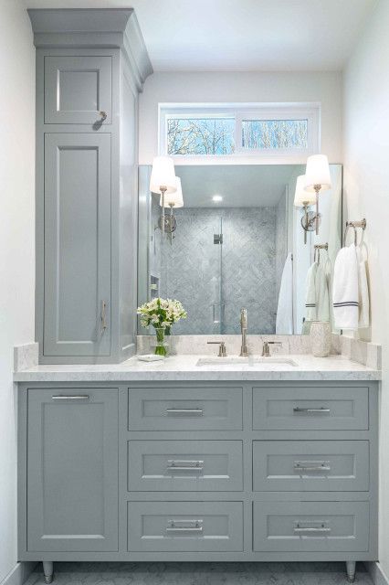 Construction Garage, Bathroom Vanity Designs, Bathroom Redesign, Vanity Design, Bathroom Remodel Designs, Bathroom Remodel Shower, Girls Bathroom, Upstairs Bathrooms, Bathroom Redo