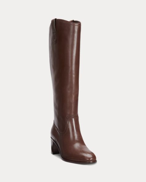 Ralph Lauren Xmas Wishes, Tall Leather Boots, Tall Boot, Cute Boots, Tall Boots, Ralph Lauren, Women Shoes, Boots, Leather