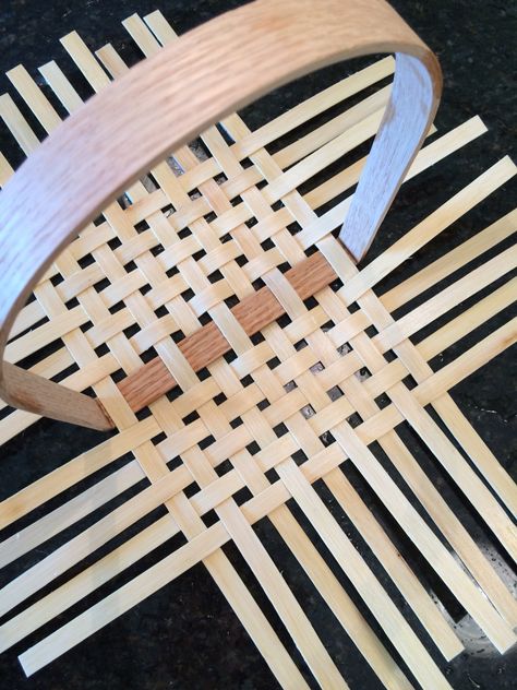 Basket weaving base - my first flat reed basket. From a kit from V. I. Reed. Reed Weaving, Bamboo Weaving Techniques, Japanese Basket Weaving, Diy Wicker Basket, Bamboo Weaving Pattern, Bamboo Basket Weaving Diy, Bamboo Basket Weaving, Swedish Weaving Patterns, Contemporary Baskets