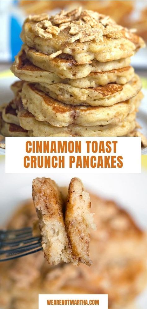 Cinnamon Toast Crunch Waffles, Fun Pancake Flavors, Cinnamon Toast Crunch Pancakes, Cinnamon Toast Pancakes, Pancake Breakfast Deviled Egg, Fun Pancake Ideas, Homemade Cinnamon Toast Crunch, Cinnamon Toast Crunch Recipes, Cinnamon Toast Waffles Recipe