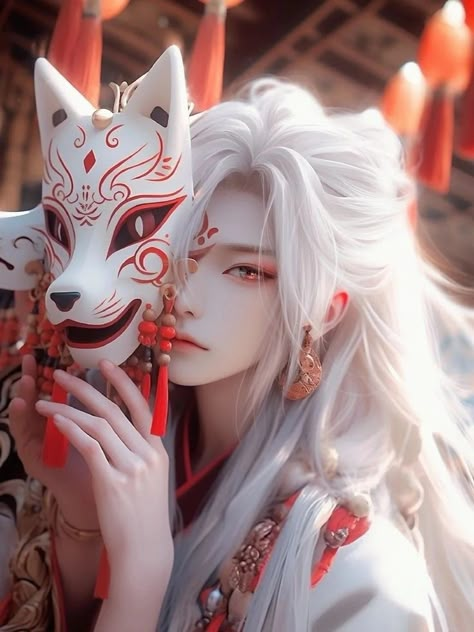 People Animation, Anime Fox Boy, Chinese Drawings, Fox Boy, Anime Vs Cartoon, Handsome Prince, Romance Art, Anime Men, Realistic Art