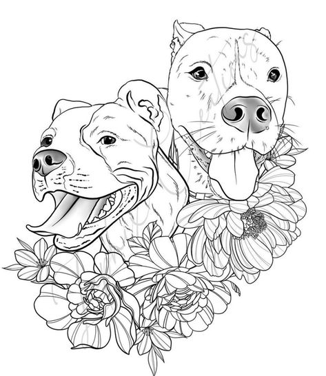 2 Dogs Tattoo, Pit Bull Tattoo, Polaroid Drawings, Pet Portrait Tattoos, Pet Tattoo Ideas, Beautiful Spine Tattoos, Pitbull Drawing, Tattoo Pet, Pet Tattoos