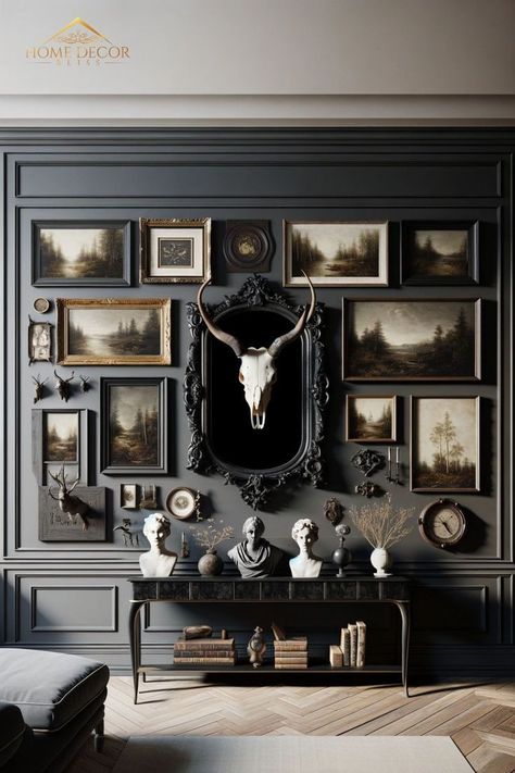 Hauntingly Beautiful: The Rise Of Western Gothic Interiors In Modern Design Gothic Home Ideas, Dark Western Aesthetic Home, Gothic Western Aesthetic, Western Gothic Decor, Cowgirl Goth, Western Gothic Aesthetic, Black Basement, Moody Organic, Weird Home Decor