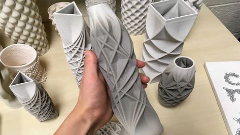 Ceramic 3D Printer: All About Ceramic 3D Printing in 2020 | All3DP Printed Concrete, Clay Extruder, Mugs Ceramic, 3d Printer Projects, Parametric Design, Pot Designs, 3d Printers, 3d Printable, Nature Inspired Design