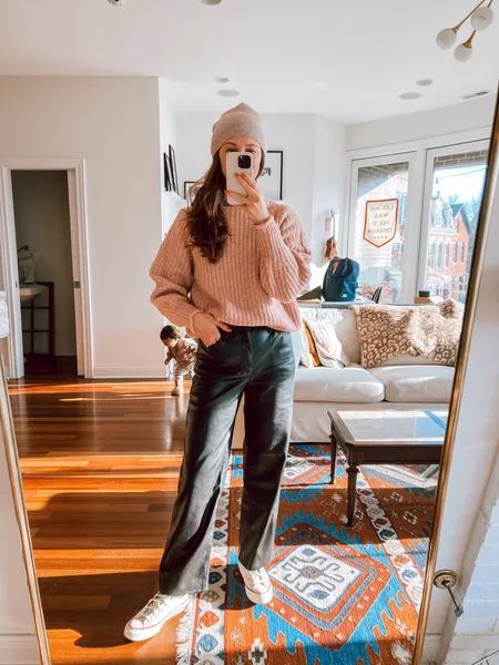 Thermal Shirt Outfit, Madewell Outfits, Cozy Beanie, Under Shirt, Madewell Sweater, Thermal Shirt, Outfit Winter, Style Mistakes, Outfit Inspo Fall