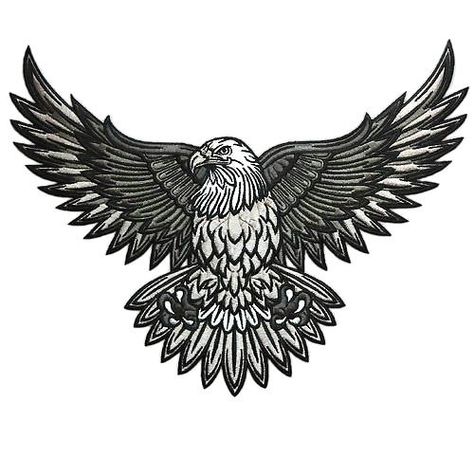 Bald Eagle Tattoo Design - Simple gray bald eagle. Eagle Chest Tattoo, Bald Eagle Tattoos, Tatoo 3d, Flag Tattoos, Biker Tattoos, Kunst Tattoos, Creative Tattoo, Tooling Patterns, Eagle Tattoos