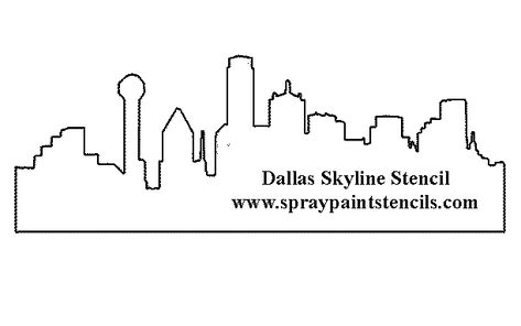 Dallas Skyline Outline, Town Silhouette, Senior Poster, Sketch Landscape, City Outline, State Tattoos, Dallas Cowboys Images, Spray Paint Stencils, City Skyline Silhouette