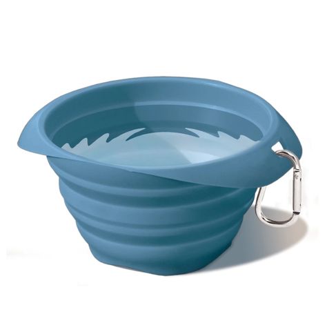 This dog travel bowl collapses down to 1 inch and can hold both food and water. Dishwasher safe, PVC, and BPA free. Dog Travel Bowl, Dog Walking Accessories, Pet Water Bowl, Travel Dog Bowl, Collapsible Bowl, Glove Compartment, Pet Feeder, Dog Bowl, Dog Travel