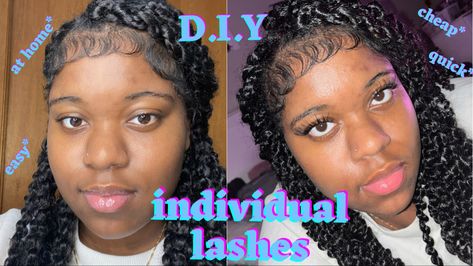 Individual lash tutorial DIY YouTube @airemonay Diy Individual Lashes, Lash Tutorial, Lashes Tutorial, Individual Lashes, Diy Youtube, Tutorial Diy, Thanks For Watching, Quick Easy, Makeup Tips