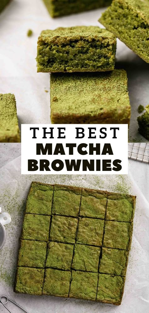 Brownie Texture, Matcha Dessert Recipes, Matcha Baking, Green Tea Dessert, Matcha Brownies, Matcha Green Tea Recipes, Lifestyle Of A Foodie, Matcha Dessert, Best Matcha