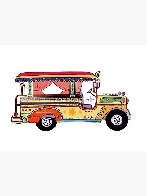 "Jeepney" Art Board Print for Sale by zozospetals | Redbubble Jeepney Art, Art Boards, Transportation, Cricut, For Sale, Art