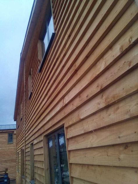 Bungalow Conversion, Larch Cladding, House Front Porch, Timber Ceiling, Garden Workshops, Modern Barn House, Cottage Exterior, Painted Cottage, Wood Cladding