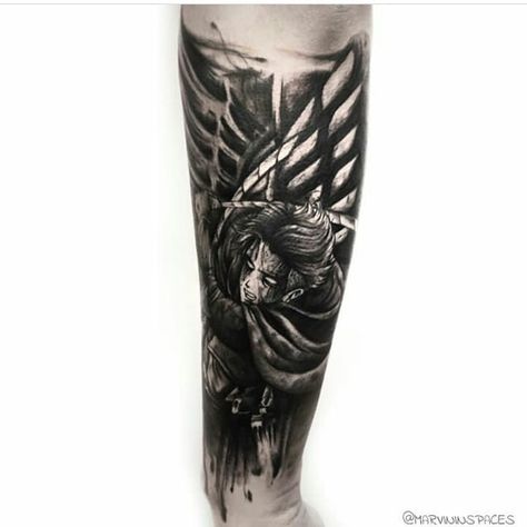 See It Through Tattoo, Levi Ackerman Tattoo Ideas, Shingeki No Kyojin Tattoo, Titan Tattoo, Tattoo Perna, Attack On Titan Tattoo, Zeus Tattoo, Levi Mikasa, Aztec Tattoo Designs