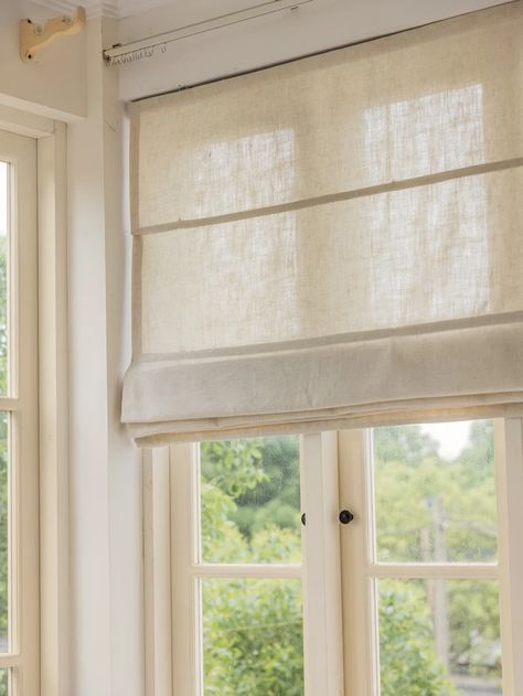 Mid Weight Linen Blend Custom Roman Shades Flat Fold Modern - Etsy Light And Airy Kitchen, Kitchen Roman Shades, Roman Shades Kitchen, Linen Window Treatments, Cabin Dining Room, Dining Room Addition, Best Window Treatments, Bathroom Shades, Home With Character