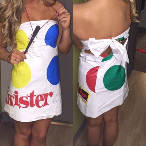 Abc Costume, Anything But Clothes Party Ideas, Twister Costume, Twister Halloween, Anything But Clothes Party, Abc Costumes, Nascar Costume, Anything But Clothes, Abc Party Costumes