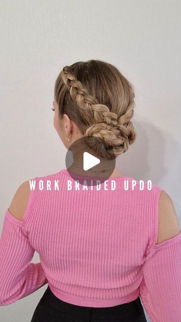 Poppy ✨️♏️ on Instagram: "EASY BRAIDED UPDO HACK 💗 elastics are linked in my bio @poppy_hairstyles ♡

.

.

#braidedhair #braidedhairstyles #coiffure #hair #hairstyle #hairstylevideo #hairstyletutorial #dutchbraid #braidhack #hairhack #braidtrends #hairstyle2024 #braids #braidinspo #hairideas #hairstyle #hairtutorials #updo #chignon #braidedupdo #updohairstyles #updohair #updos #updostyles #hairidea" Space Bun With Braids, Hairstyles With Bun, Bun With Braids, Poppy Hairstyles, Easy Braided Updo, Updo Chignon, Space Bun, Braid Trends, 2 Braids