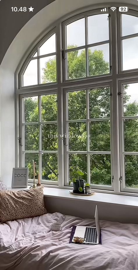 Panoramic Windows Bedroom, Big Windows Bedroom, Large Window Bedroom, Windows Bedroom, Floor Renovation, French Windows, Top Floor, Big Windows, Bedroom Windows