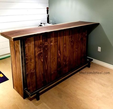 Bar With Live Edge Wood Top, Live Edge Free Standing Bar, Live Edge Bars, Rustic Bars, Free Standing Bar, Gazebo Bar, Live Edge Bar, Live Edge Black Walnut, Live Edge Slabs