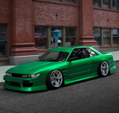 @Nissan: Green with envy. #NissanSilvia #Nissan #Silvia #S13 : @Rsanten : @martyknapp... - Alo Japan Green Jdm Cars, Nissan Silvia S13 Jdm, Silvia S13 Jdm, Green Jdm, S13 Coupe, Nissan S13 Silvia, Nissan Sports Cars, Riding Aesthetic, Car Riding