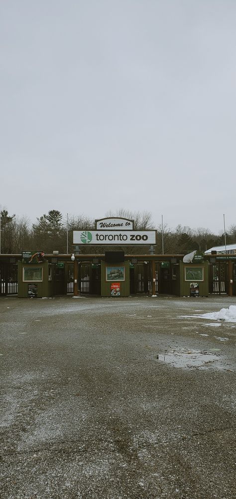 The Toronto zoo gates and welcome sign in the winter Toronto Zoo Canada, Toronto Zoo, In The Winter, Welcome Sign, The Winter, Gate, Toronto, Coco