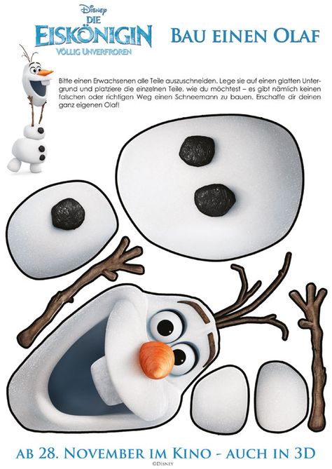 Frozen Build A Snowman, Frozen Free, Film Frozen, Frozen Printables, Diy Schneemann, Jul Diy, Frozen Bday Party, Printable Snowman, Frozen Movie