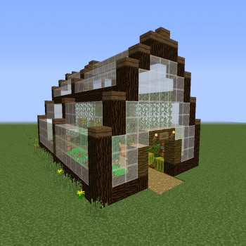 Adacia Greenhouse - GrabCraft - Your number one source for MineCraft buildings, blueprints, tips, ideas, floorplans! Green House In Minecraft, Useful Things To Build In Minecraft, Green House Ideas Minecraft, Stuff To Build On Minecraft, Minecraft Building Ideas For A Town, Minecraft Building Ideas Spruce, Things To Make On Minecraft, Green House Minecraft Ideas, Town Ideas Minecraft