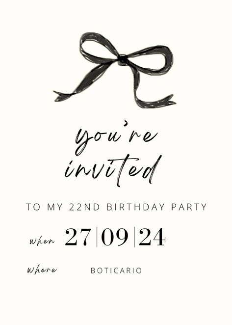 20 Birthday Invitation, 25th Birthday Themes, Bday Invite Template, 22nd Birthday Party, 21st Invitations, 21st Bday Ideas, Girly Birthday Party, 20th Birthday Party, Cute Birthday Pictures