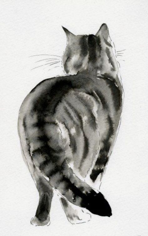 Watercolor Cats, Cat Tattoos, Acrylic Painting For Beginners, Watercolor Painting Techniques, 수채화 그림, Watercolor Cat, Watercolor Art Lessons, Art Et Illustration, Watercolor Ideas