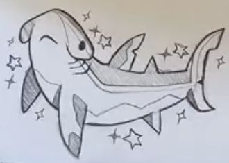 Cartoon Hammer, Shark Drawing, Easy Animal Drawings, Easy Animals, Hammer Head, Cute Diys, Cute Doodles, Pencil Sketch, Art Sketchbook