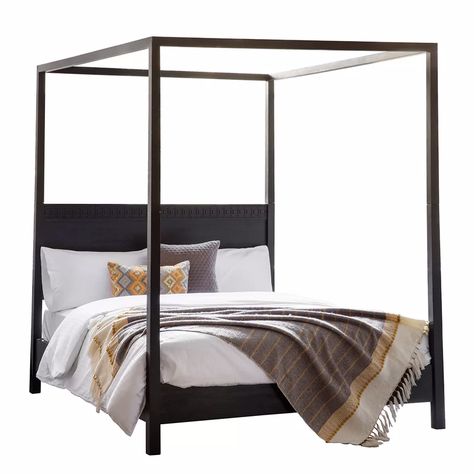 Bay Isle Home Martel Four Poster Bed & Reviews | Wayfair.co.uk Metal Four Poster Bed, Bedroom Teenage Girl, Dreamy Girls Bedroom, Four Poster Bed Frame, Queen Bed Frames, Beach House Master, Four Poster Beds, 4 Poster Bed, Reclaimed Wood Beds