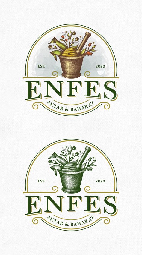 Logo For Spice Brand, Herbs Logo Design, Logo Jamu Design, Spices Brand Logo, Graphic Design Products Ideas, Vintage Restaurant Logo, Spices Logo Design Ideas, Herb Branding, Spices Logo Design