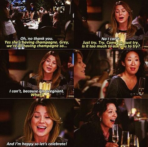 Meredith is pregnant ☝ Meredith Grey Pregnant, Ellen Pompeo Pregnant, Anatomy Memes, Christina Yang, 16 Weeks Pregnant, How To Get Pregnant, Grays Anatomy Tv, Greys Anatomy Funny, Grey Quotes