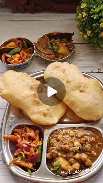 Preeti kalia on Instagram: "Dilli Wale Bhature/ The perfect detailed recipe is here. Fool proof recipe ,to make these balloon shaped Bhatura's,which don't burst until you try to eat them. Super crisp from outside and soft from inside 💠. Do try & Save for later use 🌞. . . Ingredients ✨ for 12 Bhatura's  Suji - 1/2 cup Curd-1 cup Mix together and keep aside for 5 minutes. Baking soda -1/2 tsp Sugar -1/2 tsp Salt -1 tsp Maida-500 gm Water-3/4 cup Mix everything & knead well for 8 minutes. Add 1 tbsp oil ,knead again for a minute. Gather the dough ,cover with a damp cloth and keep aside to ferment for minimum 1 hour or maximum 4 hours( if you have sufficient time). Make balls as shown in the video. Roll into desired shapes. Deep fry in hot oil. Enjoy. . . Follow #hobbi_espassion for more lov Veg Salad Recipes, Bhatura Recipe, Chole Masala, Aloo Recipes, Punjabi Food, Homemade Pickles, Waheguru Ji, Garlic Recipes, Fool Proof Recipes