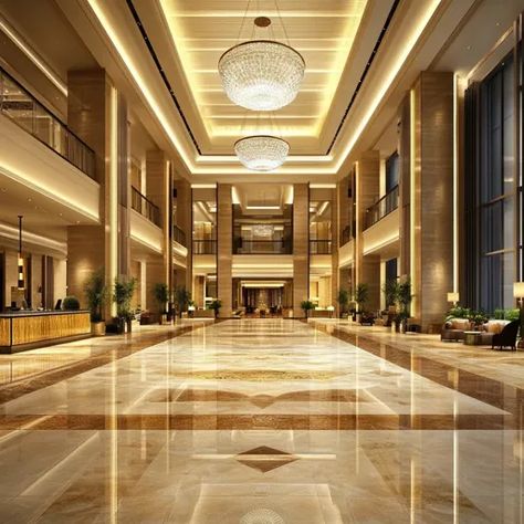 ↑↑↑ Larger size on website 🔸 The image shows the grand lobby of a luxurious hotel. The space is vast and airy, with high ceilings 🔸 From Midjourney AI Image Grand Lobby, Luxurious Hotel, The Lobby, High Ceilings, Hotel Lobby, Architecture Building, The Space, High Ceiling, Lobby