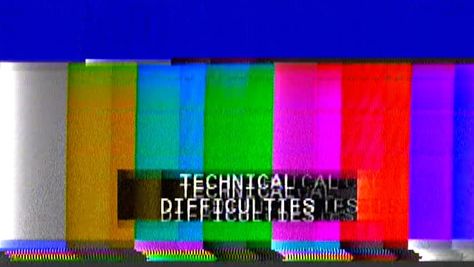 Analog capture (intentional heavy distortion fx): tv transmission, SMPTE color bars (television screen pattern) with the text Technical difficulties. Screen Pattern, Technical Difficulties, Video Clip, Stock Footage, Texts, Close Up, Coco, Branding, Screen