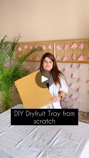 732K views · 2.7K reactions | DIY your own stunning dry fruit tray from scratch with just cardboard, craft paper, satin ribbon, and a sprinkle of creativity. Perfect for gifting on special occasions to your loved ones. 🎁   ( DIY gift, Dryfruit Tray, wedding gift, house warming gift, Handmade with love, Crafty Creations) | Sumati Jumrani | Javed Ali · Daawat-e-Ishq Dry Fruits Packing Ideas Gift Wedding, Diy Fruit Tray, Dry Fruit Basket, Javed Ali, Dry Fruit Tray, How To Make Invitations, Shadi Card, Fruit Diy, Dry Fruit Box