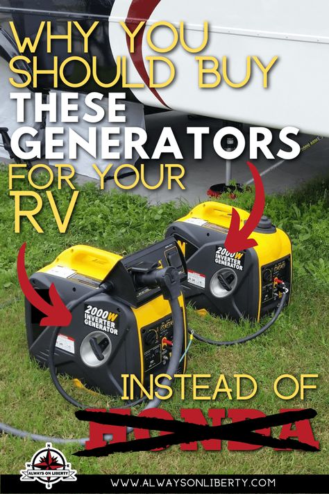 WEN 2000 Watt Inverter Generator - Product Review | Always On Liberty Camper Revamp, Boondocking Camping, Rv Generator, Organization Travel, Portable Inverter Generator, Diy Generator, Camper Accessories, Camper Organization, Rv Camping Tips