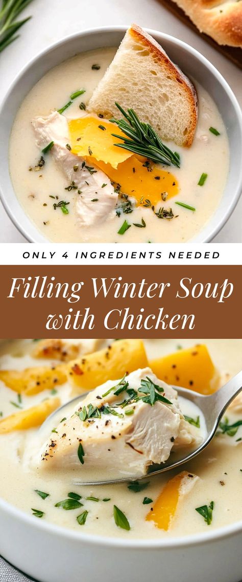 Image for Filling Winter Soup with Chicken Crowd Pleasing Soup Recipes, Award Winning Soup Recipes, Soup And Salad Bar, Blended Soup Recipes, Serve With Soup, Best Winter Soups, Chunky Soup, Soup With Chicken, Bistro Menu