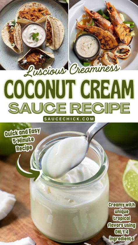 Coconut Cream Sauce Recipe Coconut Milk Sauce Recipes, Coconut Cream Dipping Sauce, Coconut Dipping Sauce, Coconut Milk Sauce For Fish, Coconut Cream Sauce For Chicken, Coconut Sauce Chicken, Coconut Milk Sauce, Cream Of Coconut, Coconut Cream Sauce