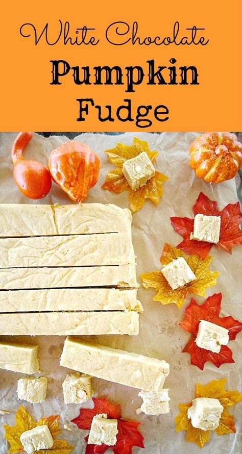 Fall Fudge, Vegetarian Halloween, Baking Deserts, Pumpkin White Chocolate, Compound Chocolate, Pumpkin Food, Pumpkin Fudge, Fall Recipes Pumpkin, Chocolate Ideas