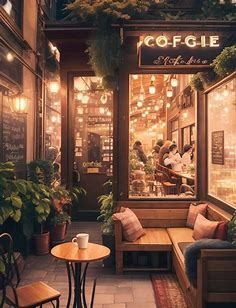 Shopping Aesthetic - Search Images Aesthetic Mugs Coffee, Colorful Coffee Shop, Aesthetic Mugs, Aesthetic Coffee Shop, Green Cafe, Aesthetic Cafe, Cozy Coffee Shop, Coffee Shop Aesthetic, Coffee Places