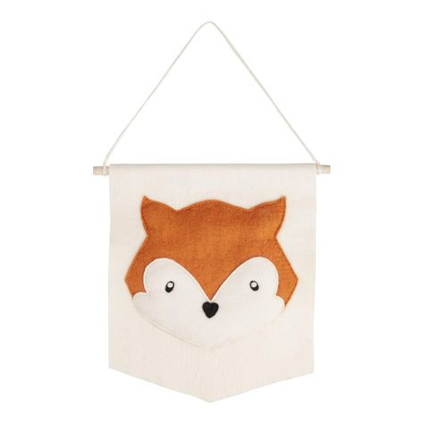 Montessori Kids Room, Fox Felt, Twin Nursery, Blanket On Wall, Felt Wall Hanging, Felt Wall, Baby Animal Drawings, Fox Nursery, Wall Decor Hanging