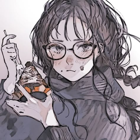 Woman With Glasses Drawing, Glasses Drawing, Aesthetic Profile Picture, Me Icon, Single Pfp, Solo Pfps, Random Pfp, Girl Pfps, Comic Art Girls